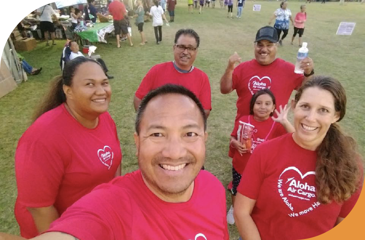 Photo of Aloha Air Cargo employees at an American Heart Association event. 