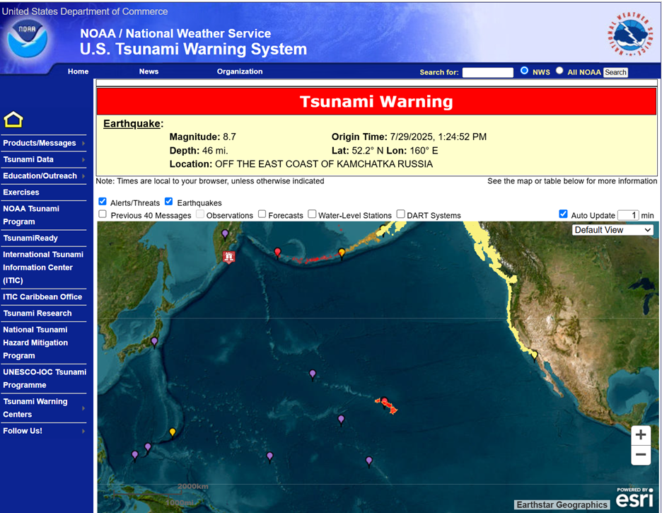 tsunami warning